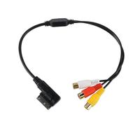 Alnicov Cable de conversión de Datos USB AMI para Coche, Cable de Entrada de Audio y vídeo Hembra AMI MMI a 3 RCA para DVD y Dispositivos de Audio y vídeo.