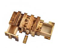 Alnicov Caja de Rompecabezas Secreta de Madera, Caja de acertijos con 2 Grandes Compartimentos Secretos para vales de Dinero, joyería, Regalo de cumpleaños