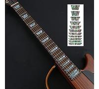 Alnicov Calcomanía con incrustaciones de marcadores de diapasón de guitarra, calcomanía para diapasón para guitarra o bajo, trapezoide azul abulón