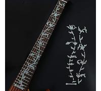 Alnicov Calcomanías para diapasón de guitarra, calcomanías para diapasón de mástil, para bajo, guitarra acústica, guitarra eléctrica, árbol de la vida, color blanco