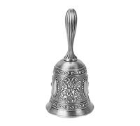 Alnicov Campana de Mano de latón, Campana de Llamada de Metal Vintage Campana de Boda Templo Bell (Plata)