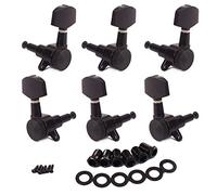 Alnicov Clavijas de afinación de cuerdas bloqueadas Clavijas de afinación de llaves Cabezales de máquina (3R3L) Para bloqueo de guitarra eléctrica acústica Estilo Schaller Negro