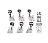 Alnicov Clavijas de afinación de guitarra con engranaje sellado 3R3L para piezas de guitarra eléctrica, color plateado