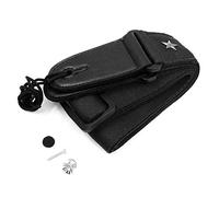 Alnicov Correa de algodón ajustable para guitarra acústica y bajo (5 pulgadas), color negro