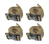 Alnicov Correa para Mochila de Accesorios para Equipaje con Correa para Saco de Dormir,Ajustable,Resistente con Hebilla de liberación rápida para Acampar al Aire Libre o Uso Diario(Kaki,4 Unidades)