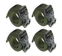 Alnicov Correa para Mochila de Accesorios para Equipaje con Correa para Saco de Dormir,Ajustable,Resistente con Hebilla de liberación rápida para Acampar al Aire Libre o Uso Diario(Verde,4 Unidades)