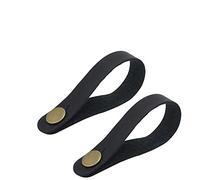 Alnicov Correa para ukelele con botón de piel sintética, adaptador para ukelele guitarra acústica, 2 unidades, color negro