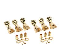 Alnicov Cráneo cabeza sellada engranaje guitarra sintonizadores máquina cabezas 6R para piezas de guitarra eléctrica oro