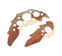 Alnicov Golpeador de guitarra acústica de madera, estilo hoja de uva, cubiertas para orificios de sonido, protector de púa, placa rayada para piezas de repuesto de guitarra acústica