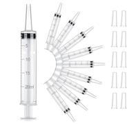 Alnicov Jeringas de plástico de 20 ml con tapa, paquete de 10, sin aguja, selladas individualmente, para experimentos científicos, laboratorios, alimentación de mascotas, pegamento