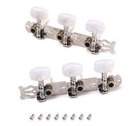 Alnicov - Juego de 2 clavijas de afinación para guitarra clásica con tornillos de montaje, 3L 3R cromado, color blanco