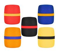 Alnicov - Juego de 5 fundas gruesas de esponja para parabrisas de micrófono de mano en negro, azul, naranja, amarillo, rojo