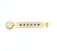Alnicov Juego de 6 agujeros para guitarra con interruptor de bobina única, 2 botones T1V, para guitarra eléctrica Strat ST, color dorado