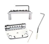Alnicov Juego de 6 cuerdas de trémolo Vibrato Tailpiece Bridge para piezas de repuesto de guitarra Mustang