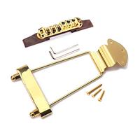 Alnicov - Juego de 6 cuerdas para guitarra de jazz de palisandro de altura ajustable y trapecio para piezas de guitarra de jazz, color dorado
