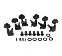 Alnicov Juego de clavijas de afinación de cuerda de guitarra 3L3R para guitarra eléctrica o acústica, color negro