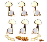 Alnicov Juego de clavijas de afinación de cuerda de guitarra 3L3R para guitarra eléctrica o acústica, color dorado