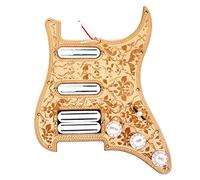 Alnicov Juego de golpeador cargado precableado SSH de 3 capas Alnico V Humbucker, pastilla de arce, placa trasera para guitarra eléctrica estilo Strat ST