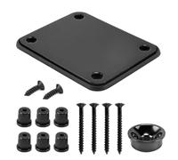 Alnicov - Juego de herrajes para guitarra eléctrica estilo Tele Telecaster, virolas para cuerdas y placa de conector, color negro