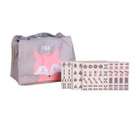 Alnicov Juego De Mahjong Pequeño, Juegos Tradicionales Chinos Juego De Mahjong, 144 Mini Fichas Grabadas, Regalos De Estilo Chino para Juegos De Fiesta