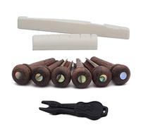 Alnicov - Juego de selleta y cejuela de hueso y 6 pernos para puente de guitarra acústica de 6 cuerdas