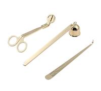 Alnicov Kit de Cuidado de Velas 3 en 1, Cortador de Mecha de Vela, apagavelas y Mecha de Vela para Amantes de Las Velas, Paquete Elegante (Dorado)