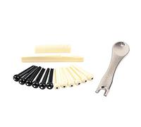 Alnicov Kit de pines de puente de guitarra acústica, clavijas de puente de guitarra con extractor de pines de puente de repuesto para guitarra
