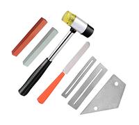 Alnicov Lima de coronación de trastes de guitarra de acero inoxidable, juego de protectores de diapasón, herramientas de nivelación de trastes, 7 unidades