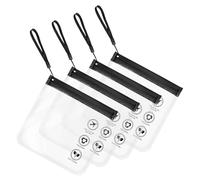 Alnicov Lote de 4 bolsas para avión, a prueba de fugas, aprobadas por la seguridad del aeropuerto, 20 x 20 cm, bolsa de cosméticos de viaje, transparente e impermeable, con asa, Transparent