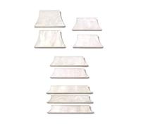 Alnicov - Lote de 9 puntos para guitarra, diseño de placa de trastes trapezoidales para ukelele, color blanco