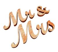 Alnicov Mr and Mrs - Letras de madera, diseño de señor y señora y señora para boda, mesa de boda, decoración de mesa de fiesta, cenas (oro rosa)
