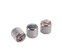 Alnicov Perillas de contrato de guitarra, color plateado con perla abulón, control de tono de volumen, pomos de metal para guitarra y bajo, paquete de 3