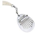 Alnicov Piano de pulgar Kalimba de 8 teclas, piano de dedo acrílico transparente Super MiNi con cordón adecuado para principiantes en cumpleaños, Navidad y otras ocasiones (forma ovalada)