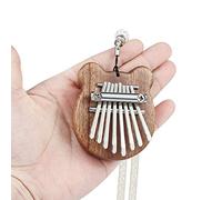 Alnicov Piano de pulgar Kalimba de 8 teclas,piano de dedo de caoba MiNi con cordón adecuado para principiantes (forma de oreja de oso)