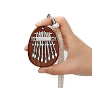 Alnicov Piano de pulgar Kalimba de 8 teclas, piano de dedo de madera maciza Super MiNi con cordón adecuado para principiantes en cumpleaños, Navidad y otras ocasiones (forma ovalada)