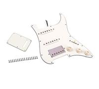 Alnicov Pickguard precableado con carga de guitarra SSH Alnico Pastillas Humbucker de doble riel con cubierta trasera para reemplazo de guitarra eléctrica Strat ST, color blanco