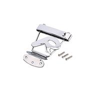 Alnicov Puente de cola de guitarra de metal en forma de R 6 cuerdas semi hueco archtop Jazz bajo pieza de repuesto cromado