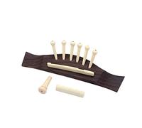 Alnicov Puente de guitarra de palisandro de calidad con piezas de plástico para puente, tuerca de sillín, 1 juego