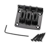 Alnicov Puente de guitarra eléctrica, puente de guitarra fijo ajustable de 3 cuerdas para guitarra eléctrica Cigarbox (negro)