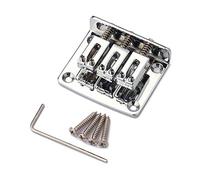 Alnicov Puente de guitarra eléctrica, puente de guitarra fijo ajustable de 3 cuerdas para guitarra eléctrica Cigarbox (cromo)