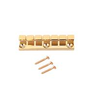 Alnicov Puente de sillín rígido fijo de metal de 6 cuerdas para guitarra eléctrica Dorado