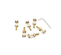 Alnicov Puente de sillines de guitarra de 6 piezas con llave para guitarra electrónica Strat Tele Gold