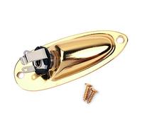 Alnicov Salida de entrada de barco Jack Plate Socket con tornillos para Fender Strat Guitar Gold