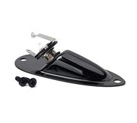 Alnicov Salida de entrada de barco Jack Plate Socket con tornillos para Fender Strat Guitar Negro