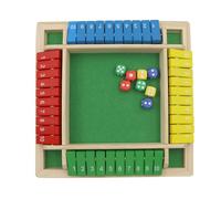 Alnicov Shut The Box Juego de Dados, Juego de Mesa de Madera para 4 Jugadores con 8 Dados para Adultos, Juego Educativo de números matemáticos