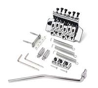 Alnicov Sistema de guitarra con puente trémolo de doble bloqueo, trémolo de 6 cuerdas para guitarra eléctrica de mano derecha, cromado