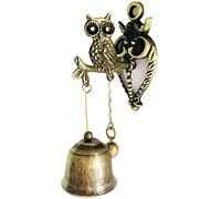 Alnicov Timbre decorativo vintage para el hogar, campana de cena, campana de comerciantes, delicado timbre de puerta de tienda de oficina, timbre magnético antiguo con adhesivo fuerte, búho