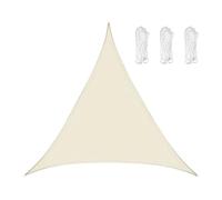 Alnicov Toldo Vela Triangular de 3m x 3m x 3m, con Kit de Fijación Toldo Protector Solar Anti-UV Impermeable 98% Bloqueo UV, para Jardín al Aire Libre Patio Fiesta (Crema)
