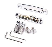 Alnicov Tune-O-Matic LP - Juego de puente y cordal para guitarra de latón cromado