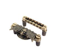 Alnicov Tune-O-Matic - Puente para guitarra eléctrica y sillín de ruedas, color bronce